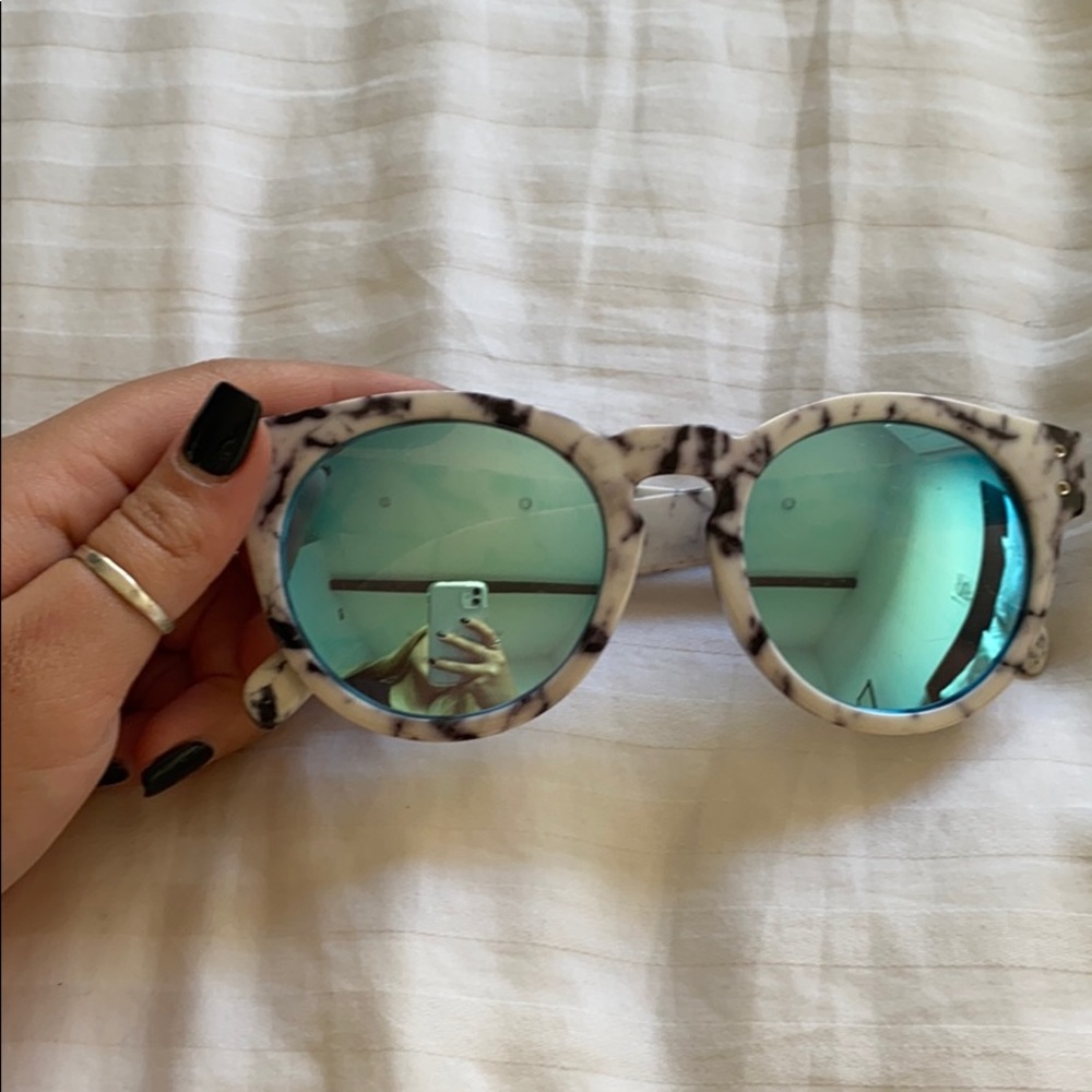 Blue tinted sunglasses